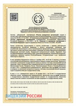 Приложение к сертификату для ИП Салым Сертификат СТО 03.080.02033720.1-2020